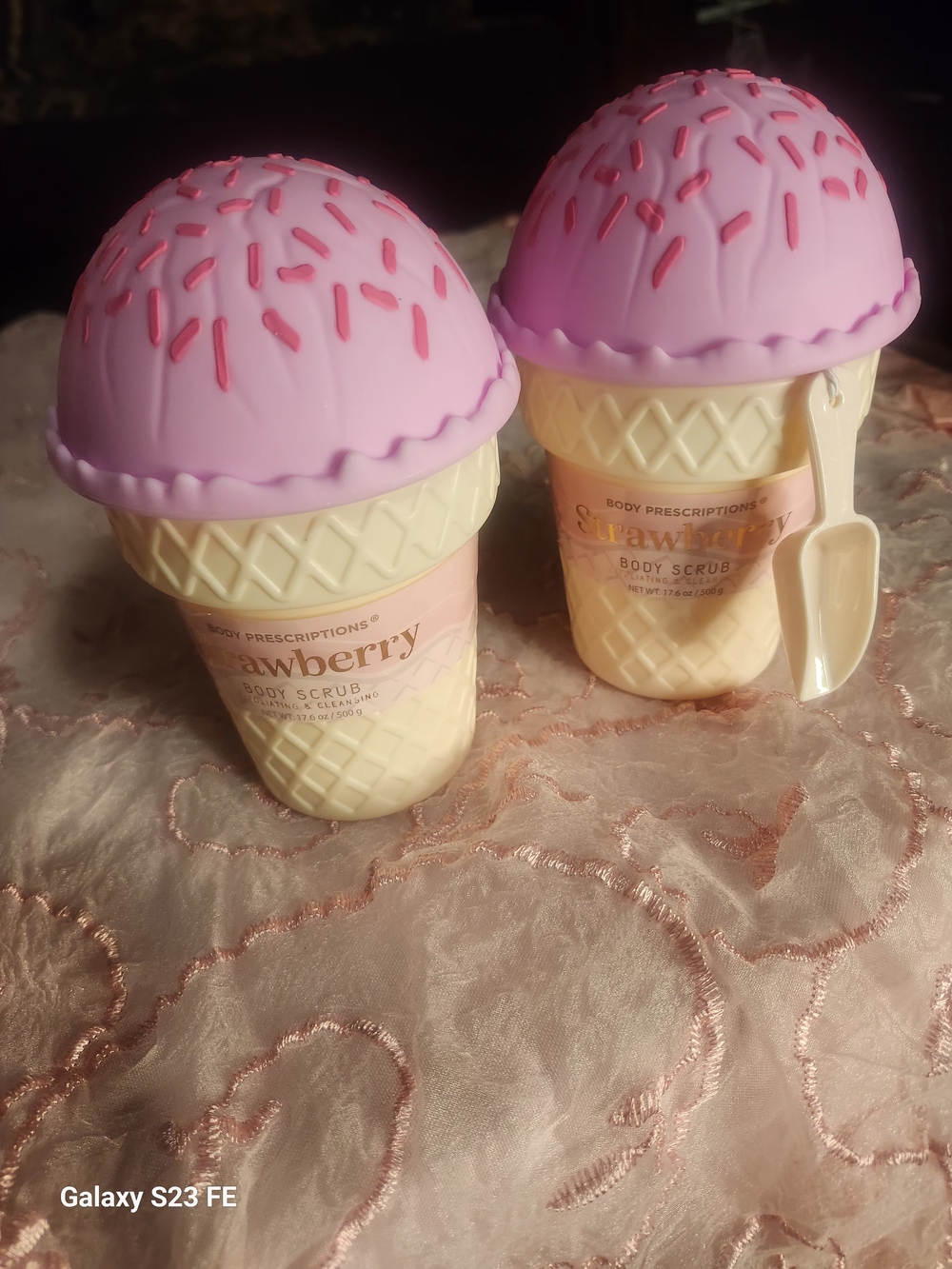 Strawberry Body Scrub - Pink Ice Cream Cone Jar